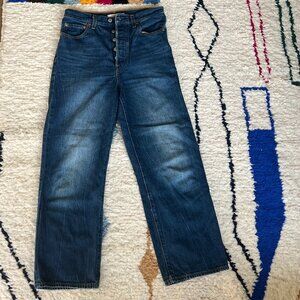 LEVIS Ribcage Straight W28 Jeans Medium Wash